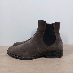 Born Dark Brown Suede Ankle Booties